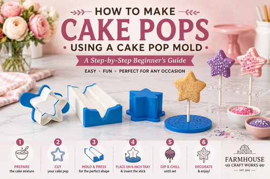Shaped cake pops and cake pop mold tools for a step-by-step cake pop mold tutorial.