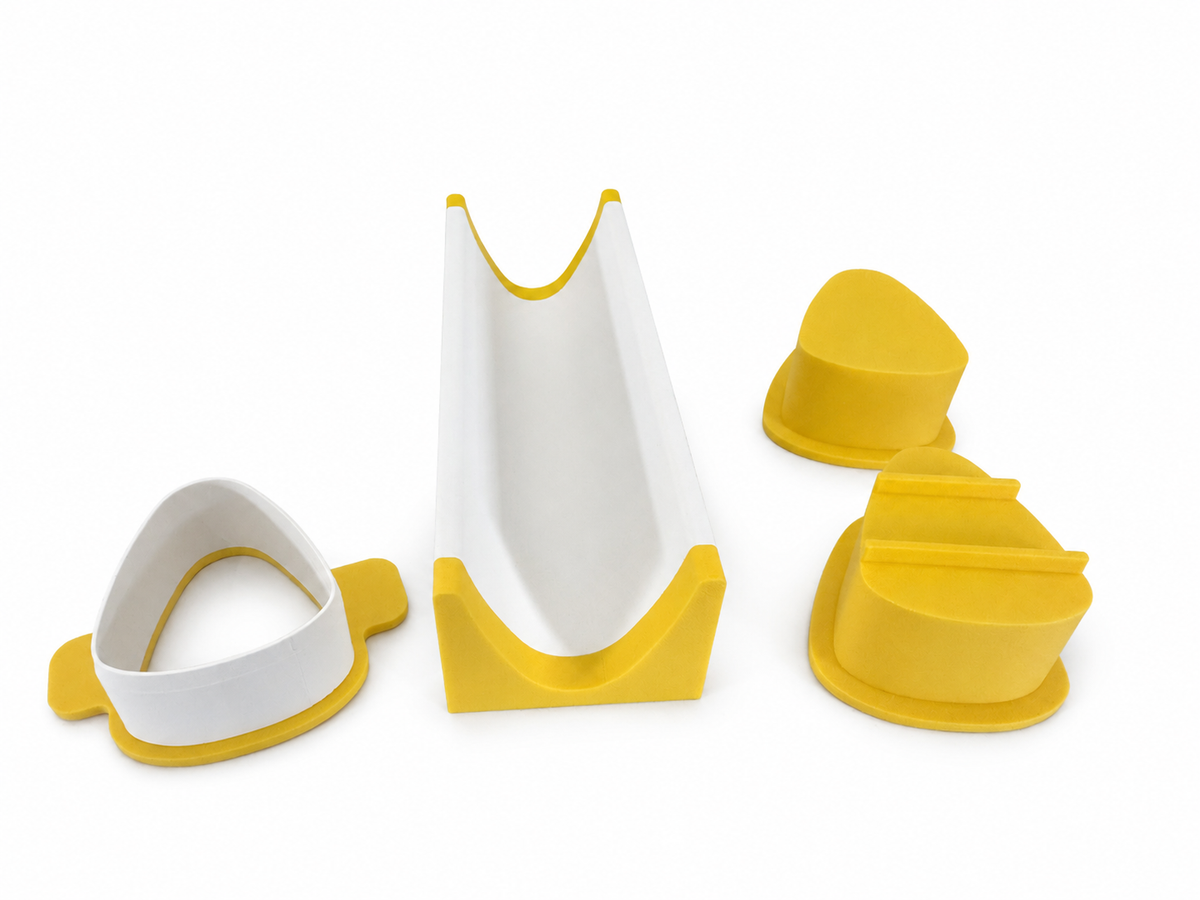 Candy corn cake pop mold set with mold, press tool, cutter and 6-inch tray.