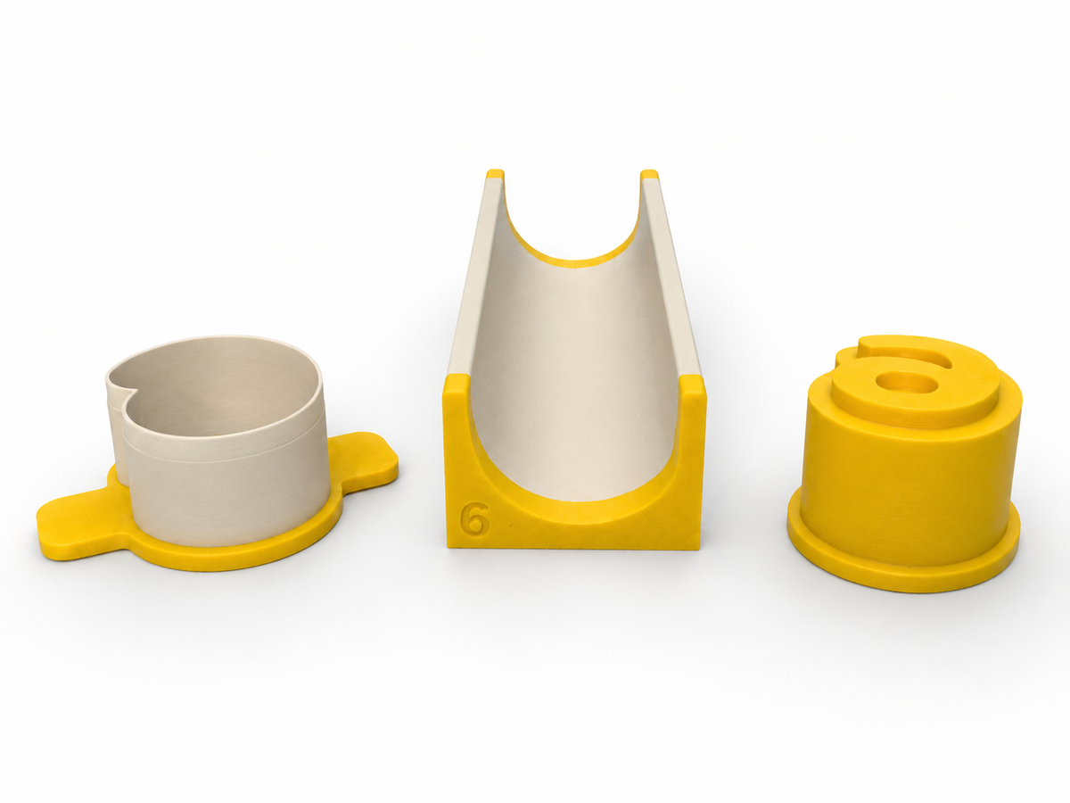 Number 6 cake pop mold set components with matching mold, press tool, cutter, and 6-inch tray.