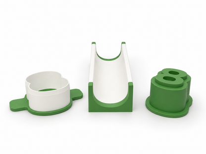 Number 8 cake pop mold set components with matching mold, press tool, cutter, and 6-inch tray.