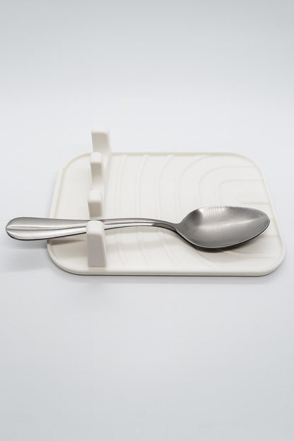 Utensil Rest with Drip Tray – Heat-Resistant Utensil Holder.