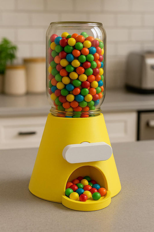 Candy Dispenser – Wide Mouth Mason Jar Treat Dispenser with Turn Lever.