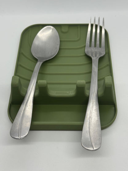 Utensil Rest with Drip Tray – Heat-Resistant Utensil Holder.