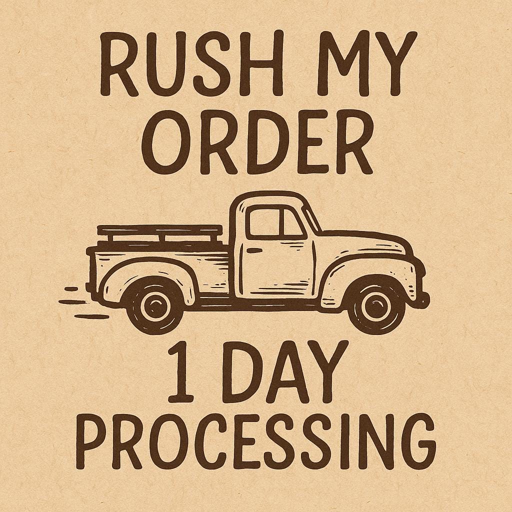 Rush my order - 1-2 day processing