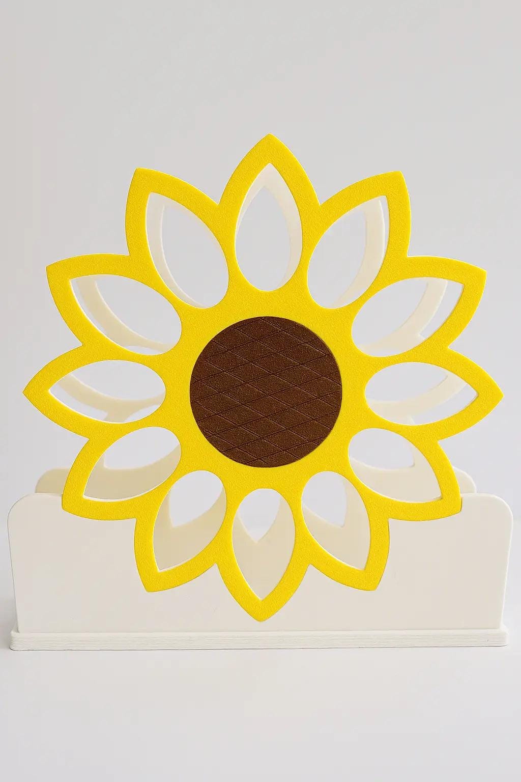Square Sunflower Napkin Holder – Bright & Cheerful Tabletop Accent.