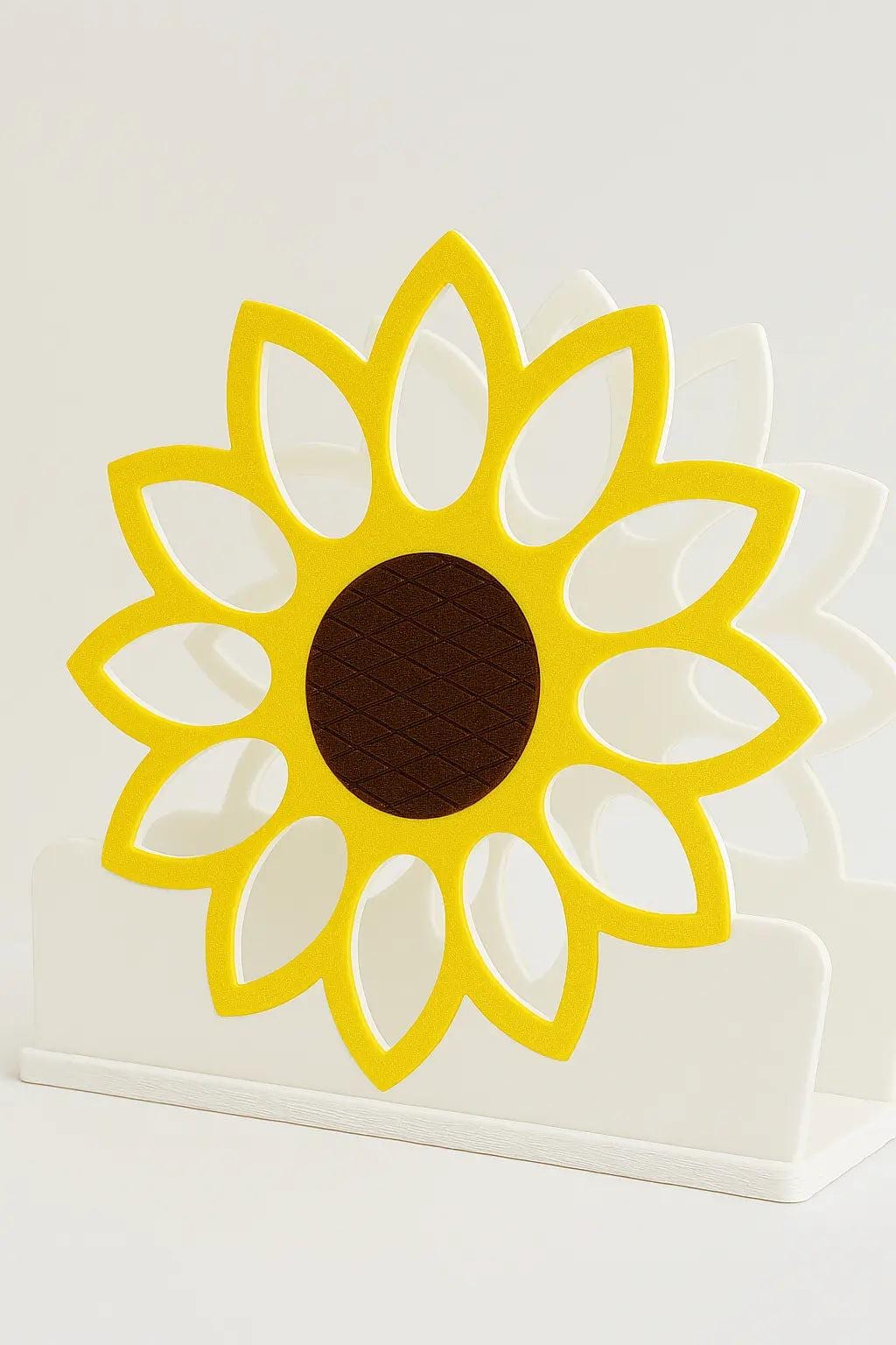 Square Sunflower Napkin Holder – Bright & Cheerful Tabletop Accent.