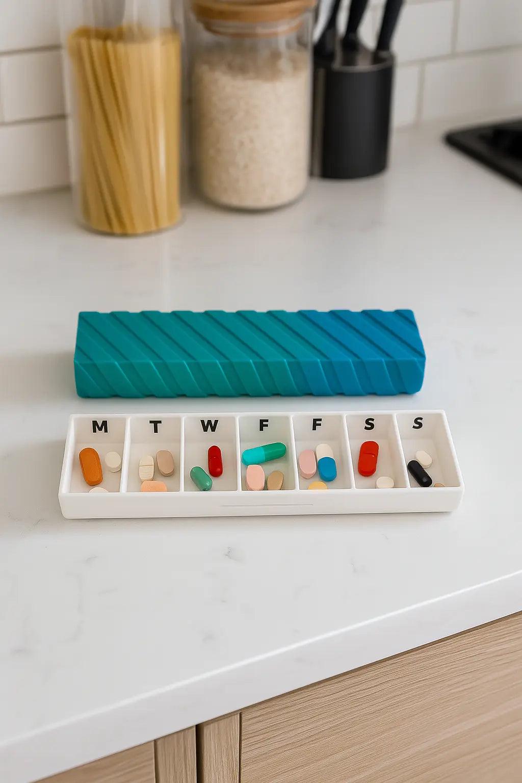 Ridge Texture Slim Pill Case.
