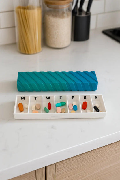 Ridge Texture Slim Pill Case.