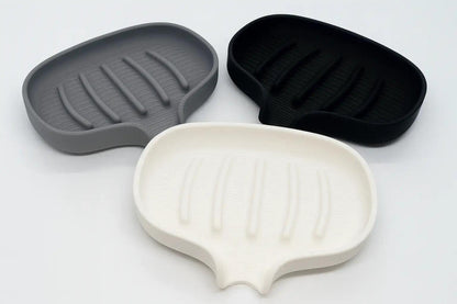 Large Self-Draining Leaf Soap Dish: Quick-Dry, Modern Bathroom Accessory for Kitchen and Shower