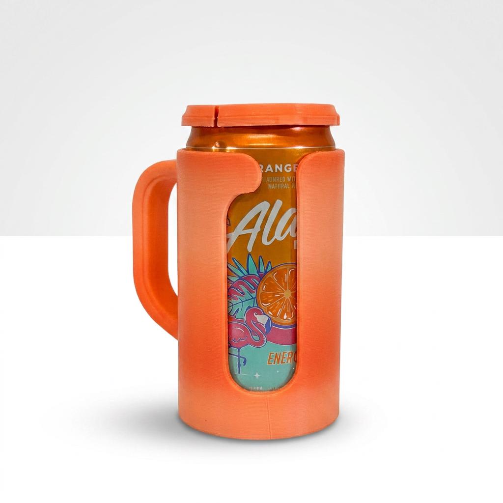 Custom-color 8.4 oz mini can holder with optional removable lid
