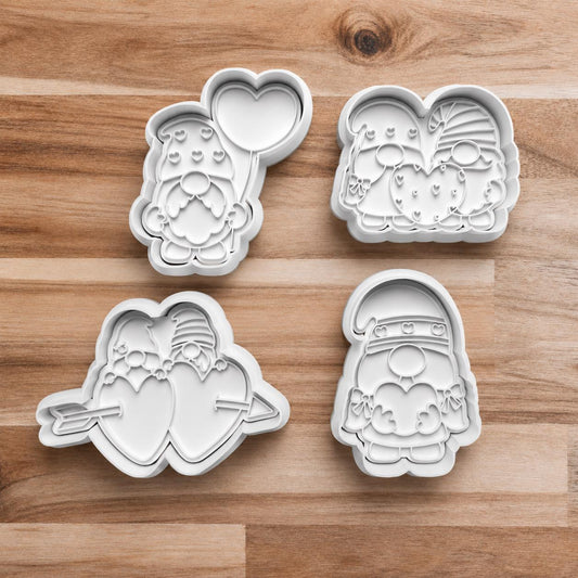 Love Gnome Cookie Cutters ~ Cute Gnome Cutters ~ Christmas Cookie Molds ~ Clay Cutters ~ Sugar Cookie Supplies ~ Polymer.