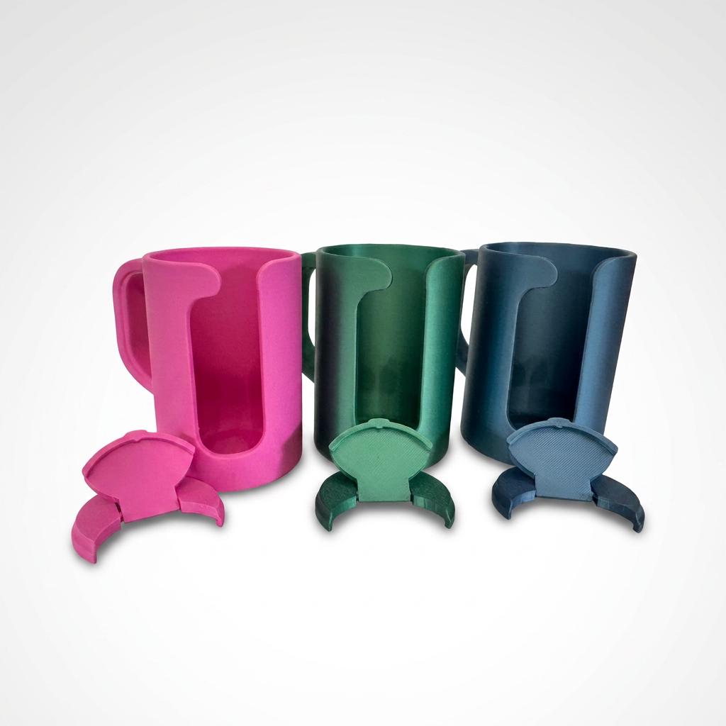 Made-to-order 12 oz can holder with handle in a custom color