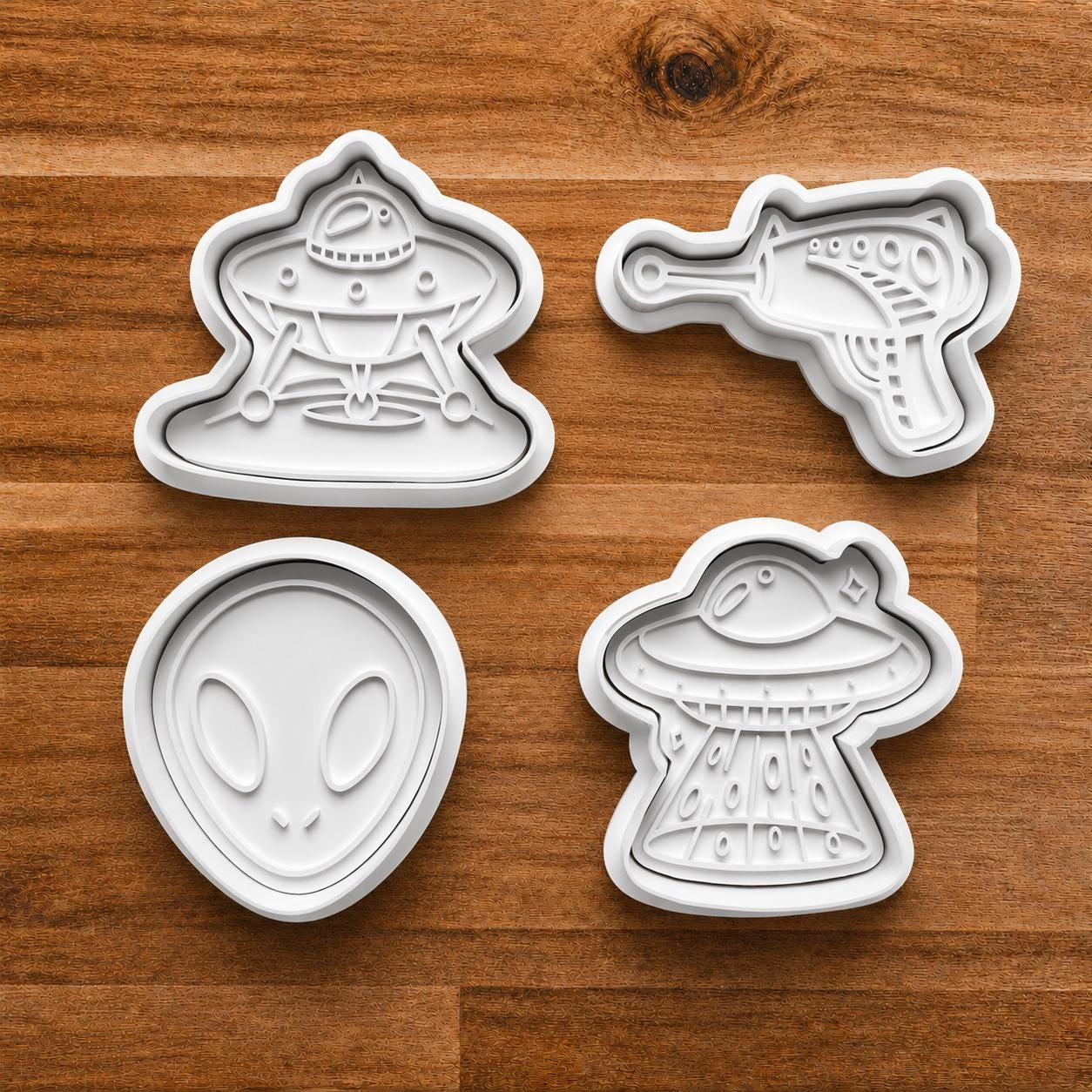 Alien Cutters ~ Area 51 Cookie Cutter ~ Alien Abduction Polymer Clay Cutter ~ Alien Head ~ Science Fiction Gifts ~ Paranormal ~ Kitchen Gift