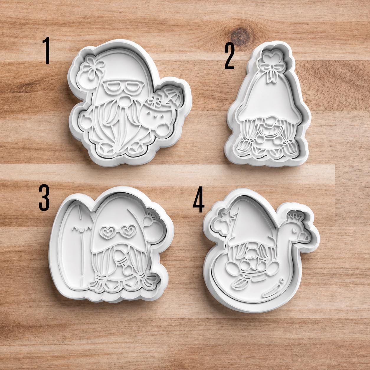 Holiday Gnome Cookie Cutters ~ Cute Gnome Cutters ~ Christmas Cookie Molds ~ Clay Cutters ~ Sugar Cookie Supplies ~ Polymer Clay Tools