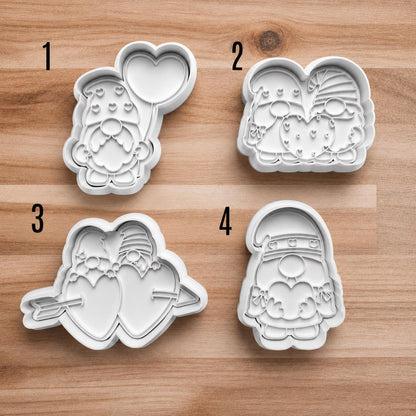 Love Gnome Cookie Cutters ~ Cute Gnome Cutters ~ Christmas Cookie Molds ~ Clay Cutters ~ Sugar Cookie Supplies ~ Polymer Clay Tools