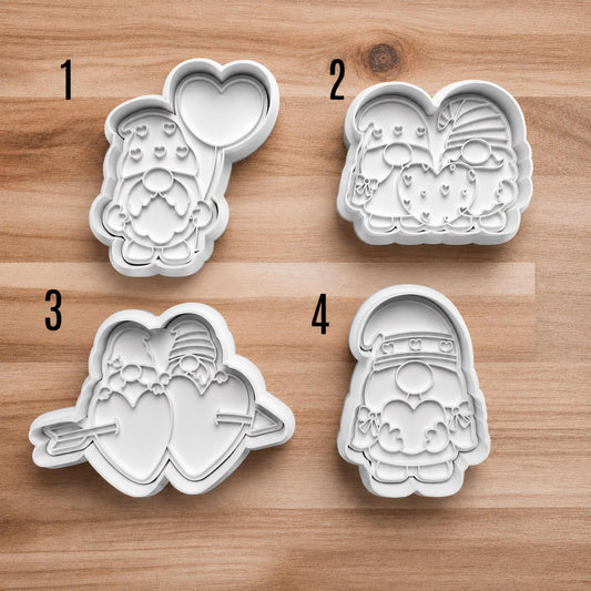 Love Gnome Cookie Cutters ~ Cute Gnome Cutters ~ Christmas Cookie Molds ~ Clay Cutters ~ Sugar Cookie Supplies ~ Polymer.