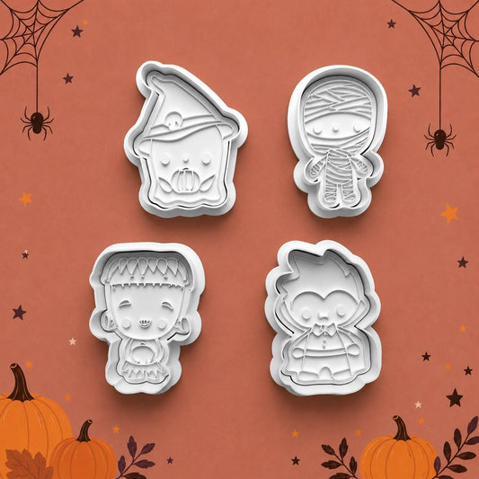 Halloween Monster Cookie Cutters ~ Cute Pumpkin Cutters ~ Halloween Cookie Molds ~ Clay Cutters ~ Sugar Cookie Supplies ~.