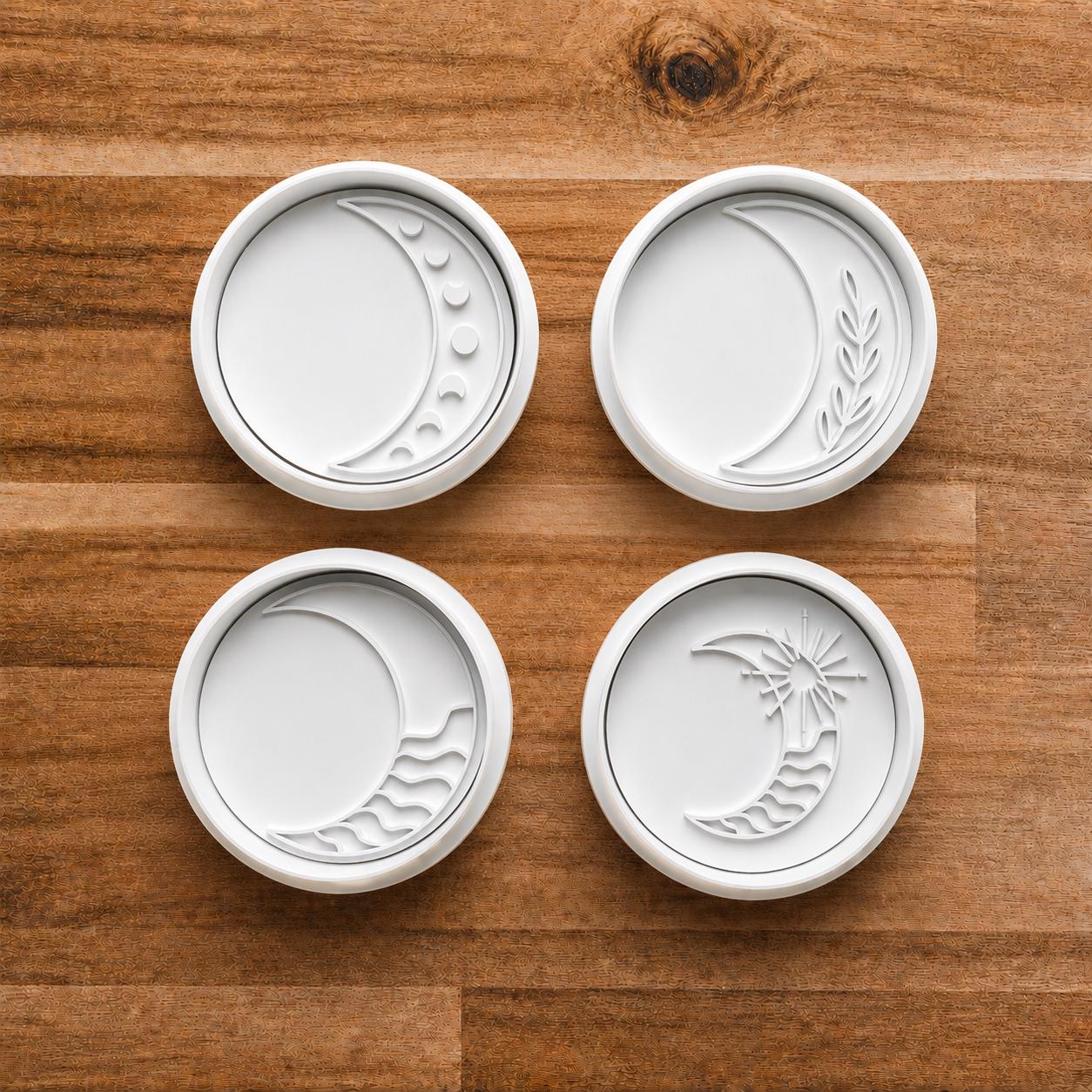 Moon Phases Cookie Cutter & Stamp Set – Celestial Astrology Baking Tool