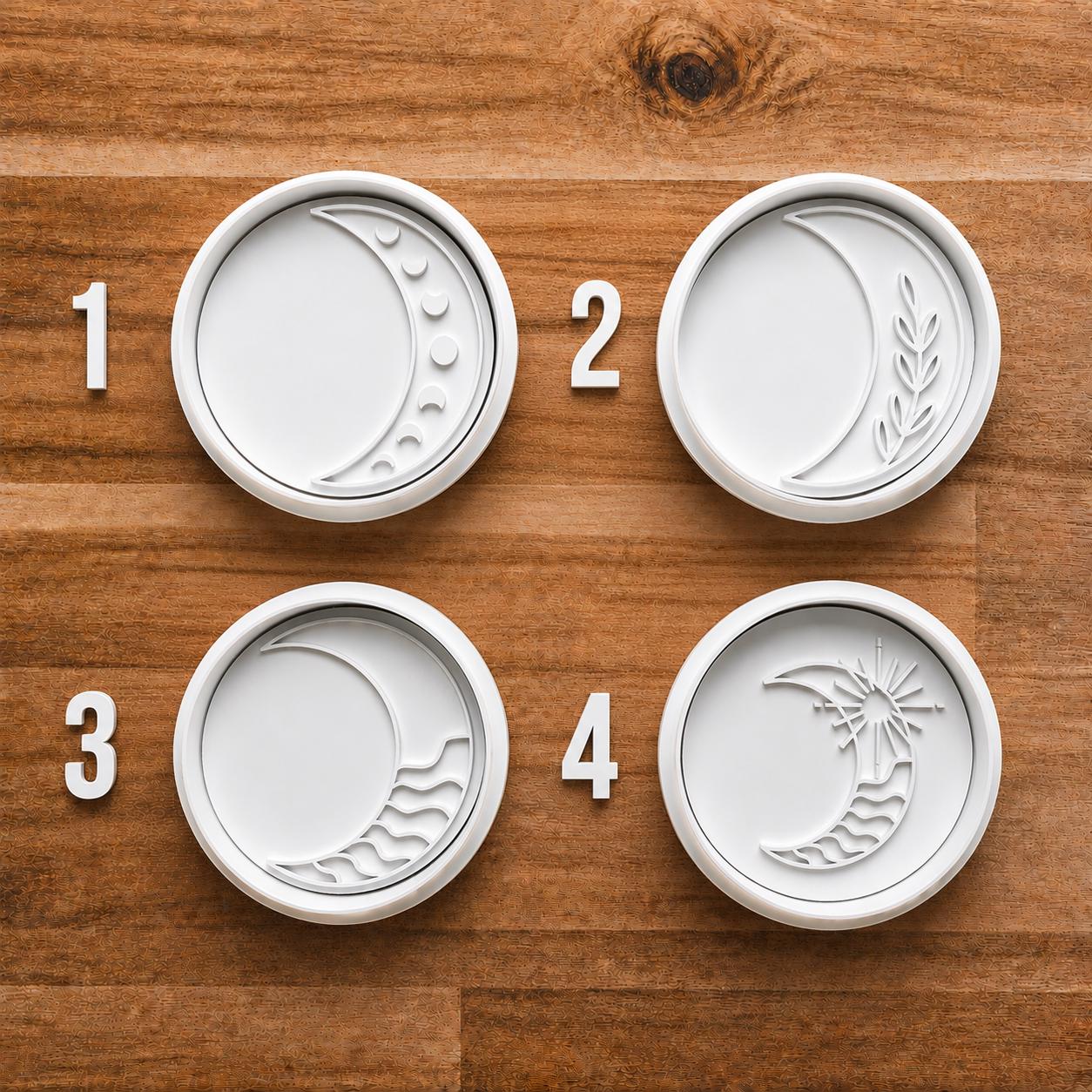 Moon Phases Cookie Cutter & Stamp Set – Celestial Astrology Baking Tool