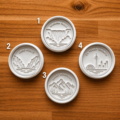 Canada Landmark Cookie Cutter Set | Niagara Falls, CN Tower, Rockies and Gros Morne Clay Cutters | Travel Inspired Fondant Tools