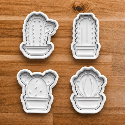 Cactus Cookie Cutter Set, Succulent Clay Cutters, Desert Plant Cookie Stamps, Polymer Clay Tools, Boho Baking Set