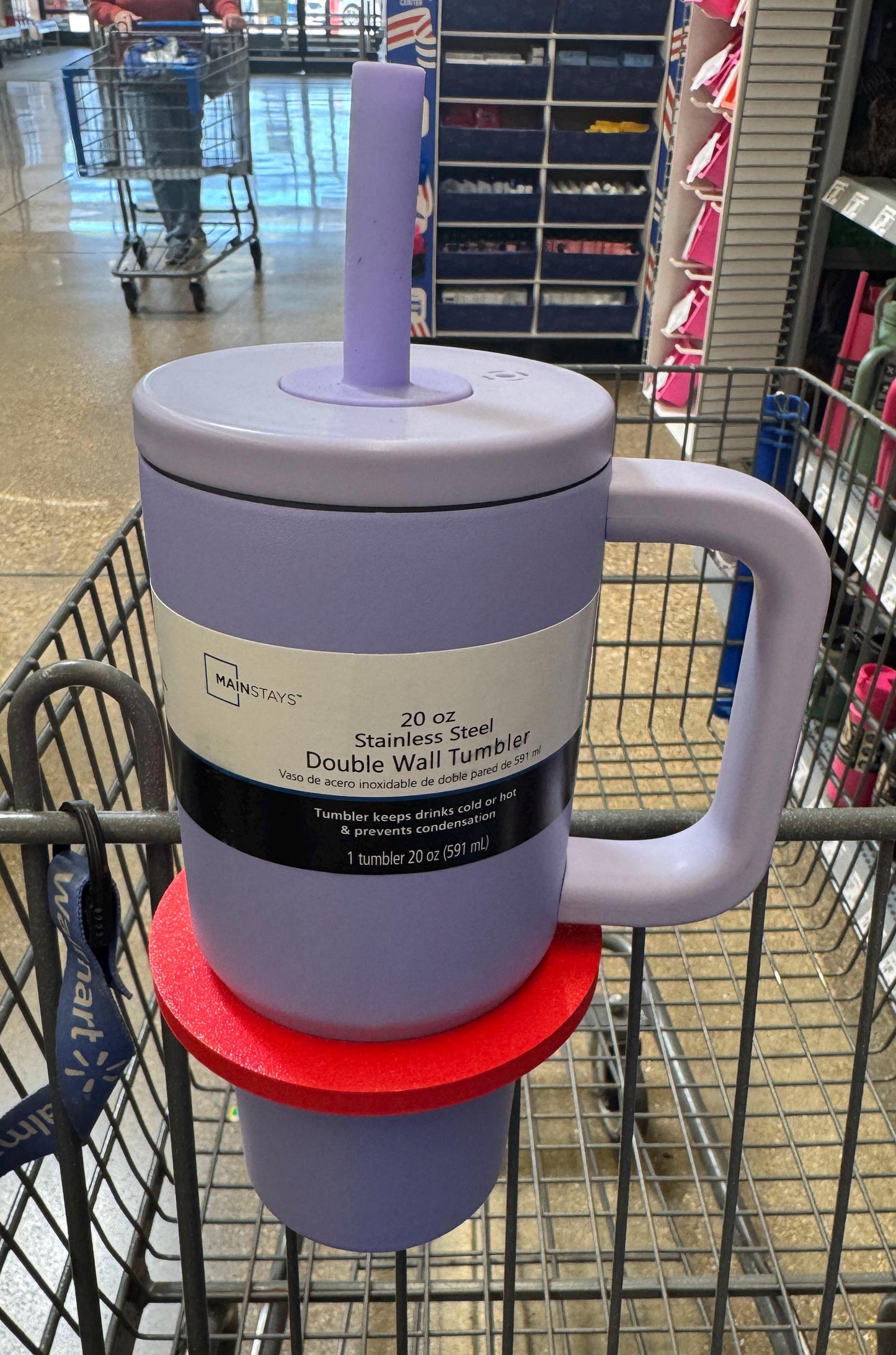 Shopping Cart Cup Holder Insert, Cart Tumbler Holder, Grocery Cart Drink Adapter, Reusable Cart Cup Support