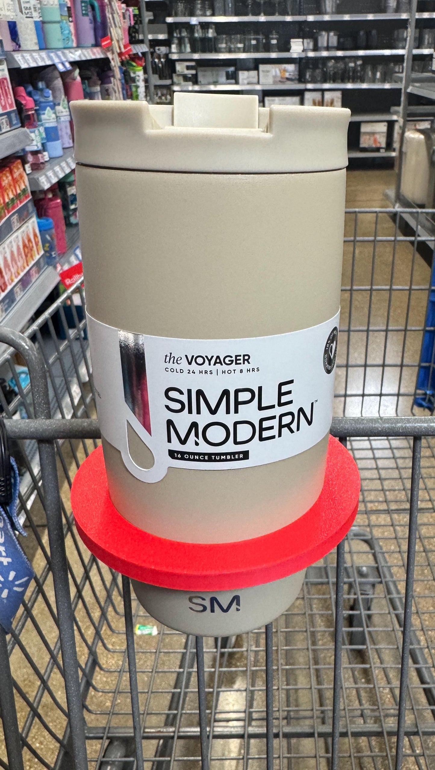 Shopping Cart Cup Holder Insert, Cart Tumbler Holder, Grocery Cart Drink Adapter, Reusable Cart Cup Support