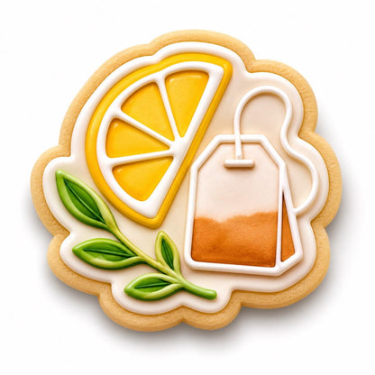 Tea Time Cookie Cutter Set | Teapot Teacup Croissant Tea Bag Lemon Cookie Stamp | Afternoon Tea Party Cookie Cutter | Tea Lover Gift