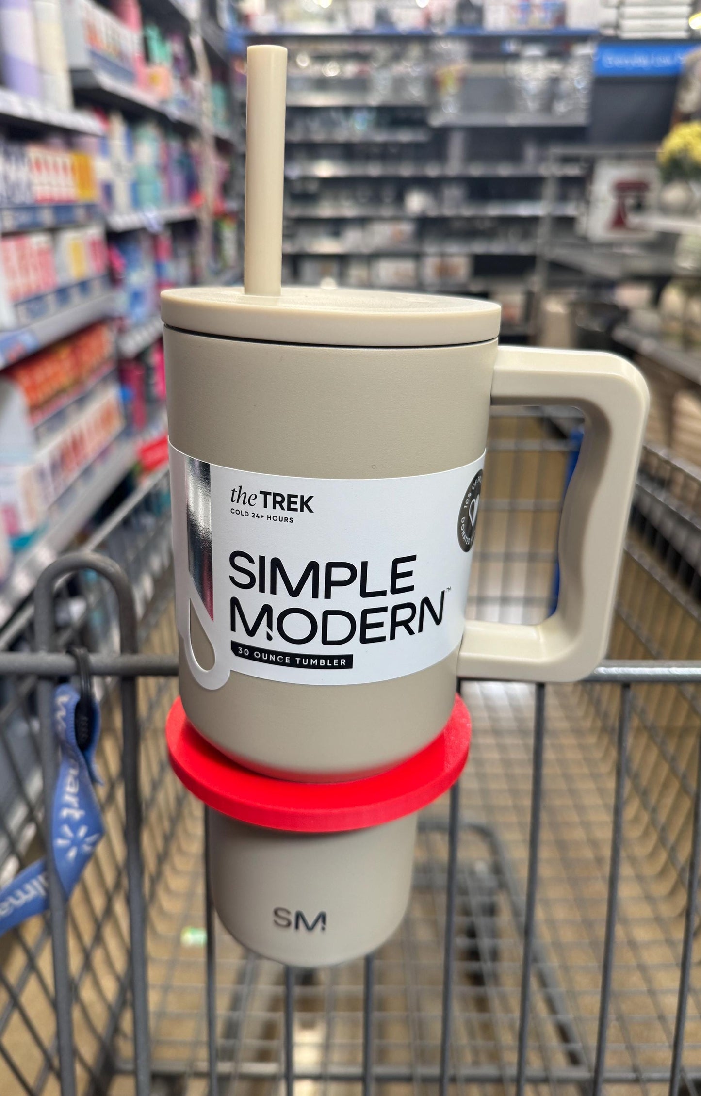 Shopping Cart Cup Holder Insert, Cart Tumbler Holder, Grocery Cart Drink Adapter, Reusable Cart Cup Support