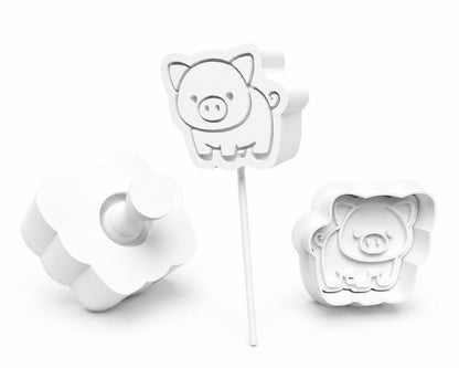 Pig Cake Pop Mold and Cutter Set, Farm Animal Cake Pop Mold, Pig Party Treat Mold, Baby Shower Dessert Mold, Farm Birthday Baking Tool