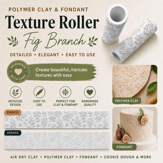 Fig Branch Texture Roller showing the textured rolling surface and pattern.