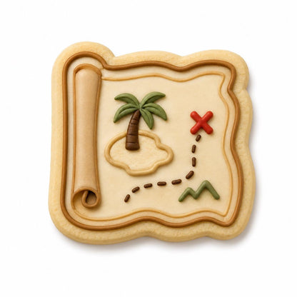 Pirate Cookie Cutter Set with Stamp | Pirate Ship Treasure Map Pirate Hat Treasure Chest Cookies | Pirate Birthday Party Baking Tool