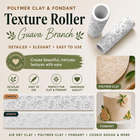 Guava Branch Texture Roller showing the textured rolling surface and pattern.