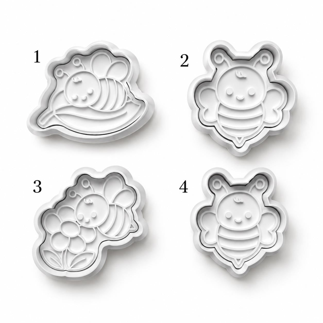 Bee Cookie Cutter Set | Bumble Bee Cookie Cutters | Spring Garden Cookie Stamp Set | Flower Bee Cookies | Baby Shower Birthday Baking