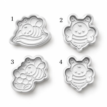 Bee Cookie Cutter Set | Bumble Bee Cookie Cutters | Spring Garden Cookie Stamp Set | Flower Bee Cookies | Baby Shower Birthday Baking