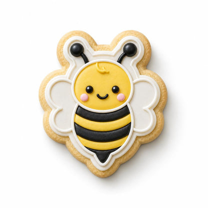 Bee Cookie Cutter Set | Bumble Bee Cookie Cutters | Spring Garden Cookie Stamp Set | Flower Bee Cookies | Baby Shower Birthday Baking