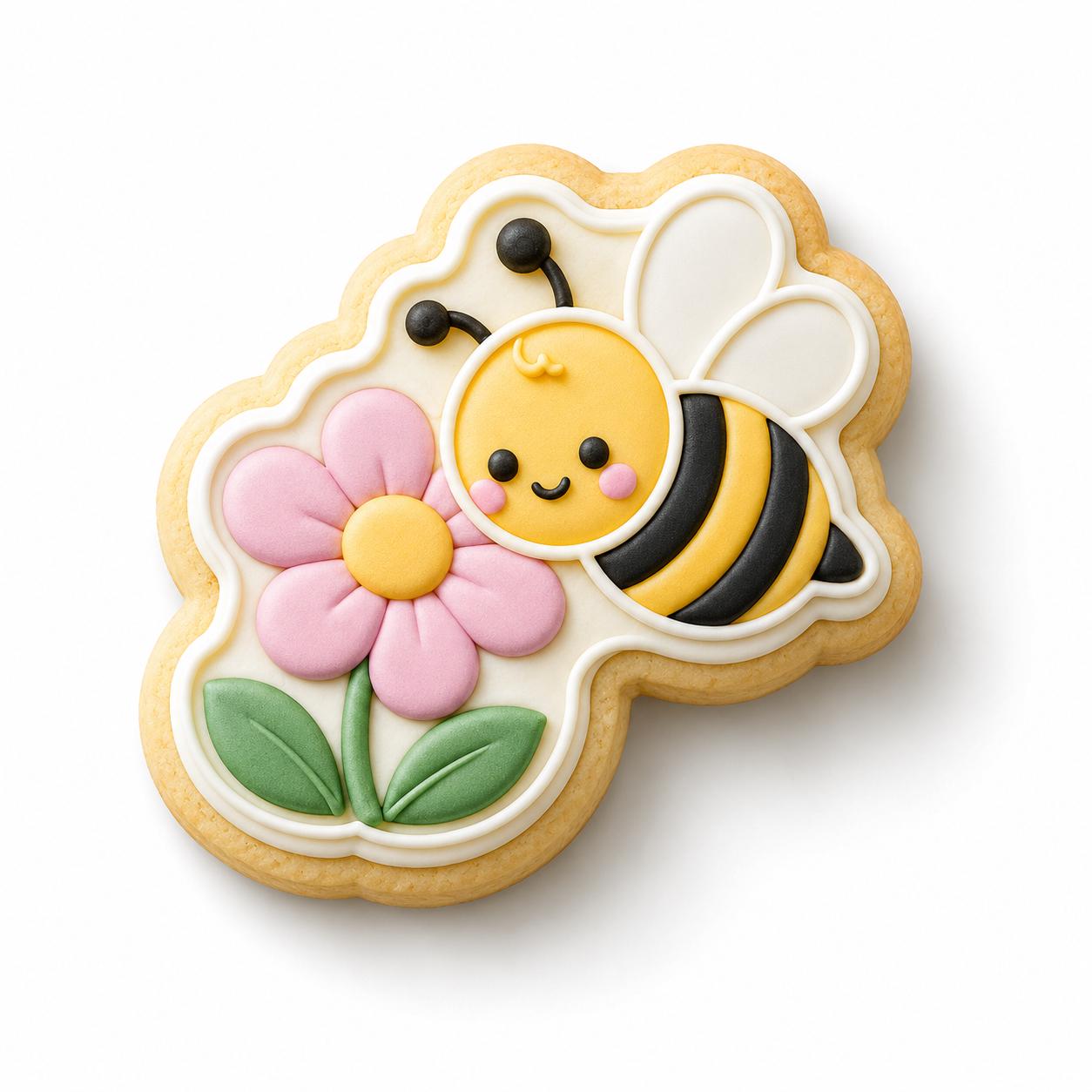 Bee Cookie Cutter Set | Bumble Bee Cookie Cutters | Spring Garden Cookie Stamp Set | Flower Bee Cookies | Baby Shower Birthday Baking
