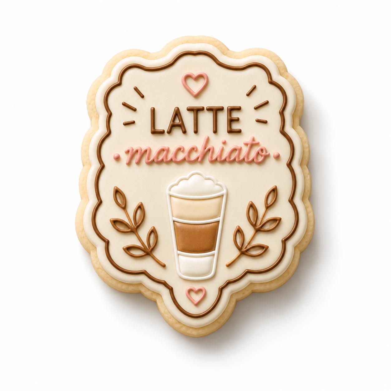 Latte Macchiato Cookie Cutter Set | Coffee Cookie Cutters with Stamp | Barista Theme Cookies | Coffee Lover Gift | Cafe Baking Decor
