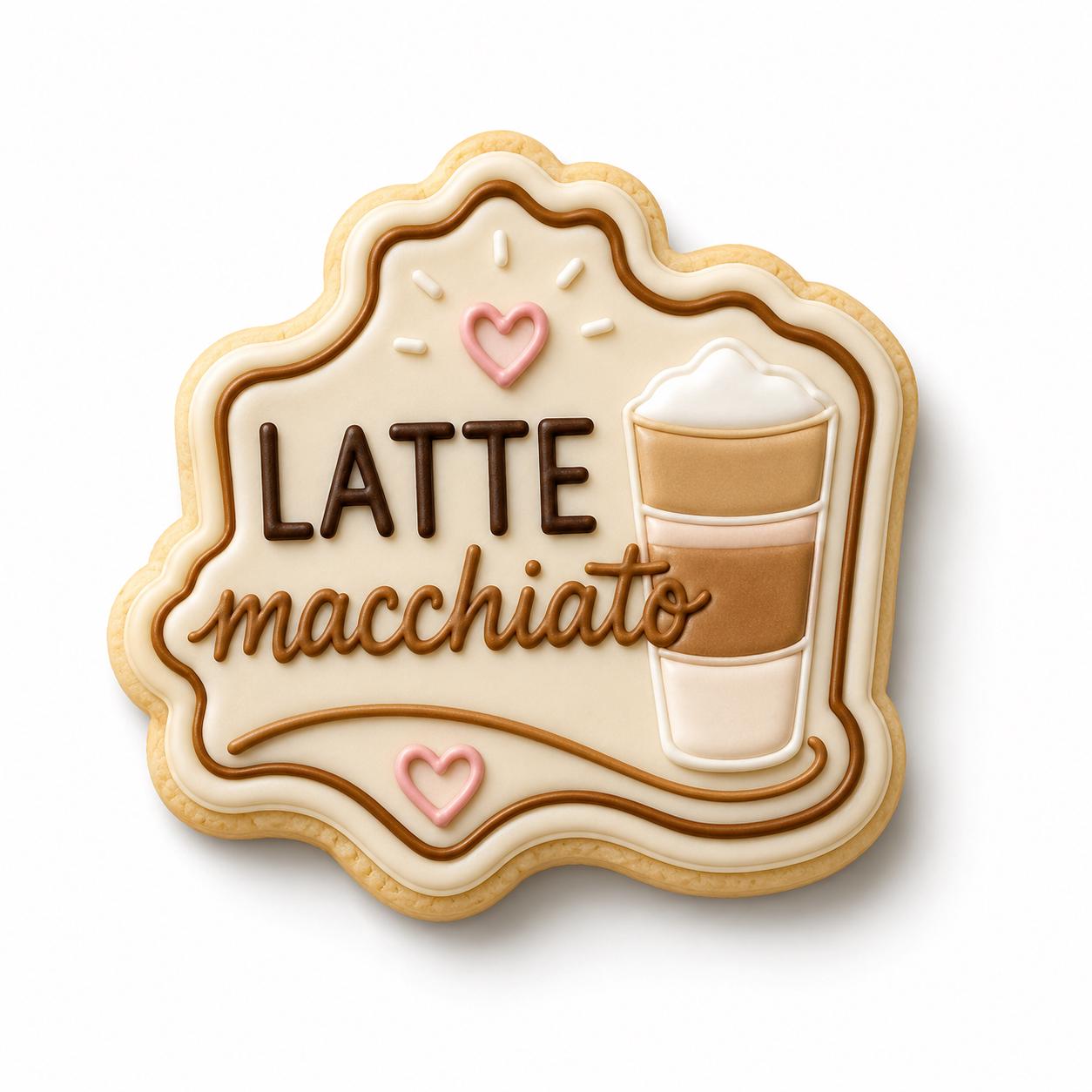 Latte Macchiato Cookie Cutter Set | Coffee Cookie Cutters with Stamp | Barista Theme Cookies | Coffee Lover Gift | Cafe Baking Decor
