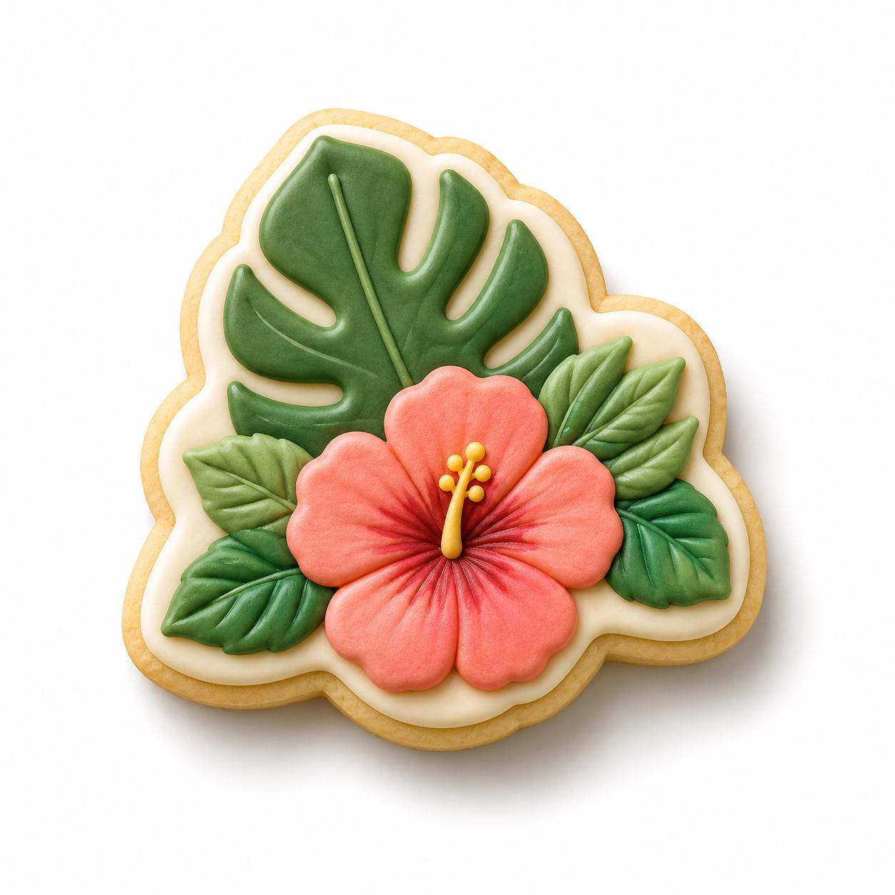 Tropical Cookie Cutter Set with Matching Stamps | Flamingo Cookie Cutter | Hibiscus Flower Cookie Cutter | Palm Tree Beach Cookie Cutter Set