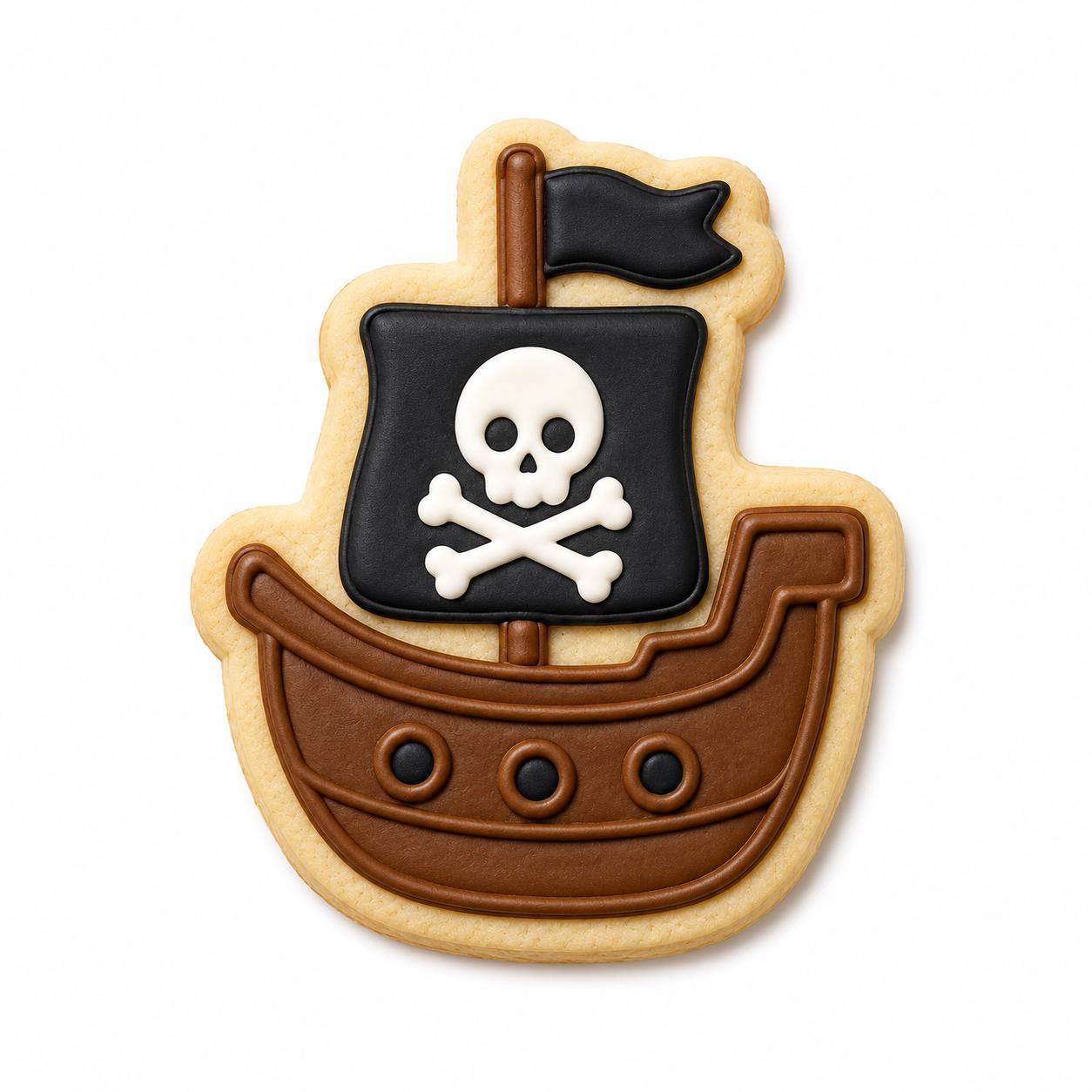 Pirate Cookie Cutter Set with Stamp | Pirate Ship Treasure Map Pirate Hat Treasure Chest Cookies | Pirate Birthday Party Baking Tool