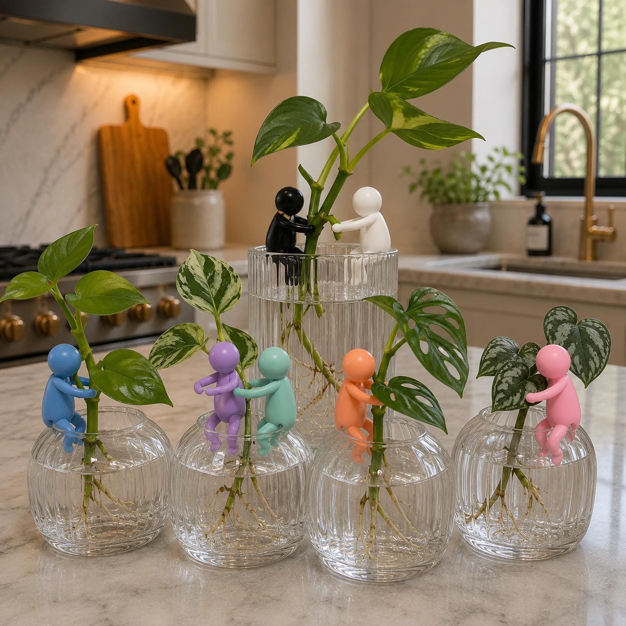 Plant Propagation Buddies | Plant Cutting Holder Stabilizers | Cute Hydroponic Rooting Decor for Indoor Plants