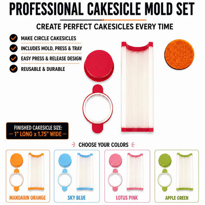 1.75 Inch Circle Cake Mold Set with Display Stand | Circle Cake Maker Mold and Press | Cake Pop Tool | Party Treat Mold | Custom Color