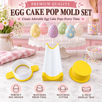 Egg Cake Pop Mold Set | Cutter, Press Tool & 6-Inch Tray