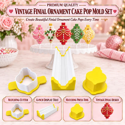 Vintage Finial Ornament Cake Pop Mold Set | Cutter, Press Tool & Tray