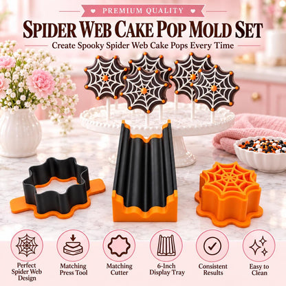 Spider Web Cake Pop Mold Set with Matching Press and Cutter