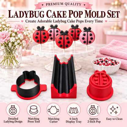 Ladybug Cake Pop Mold Set with Matching Press and Cutter